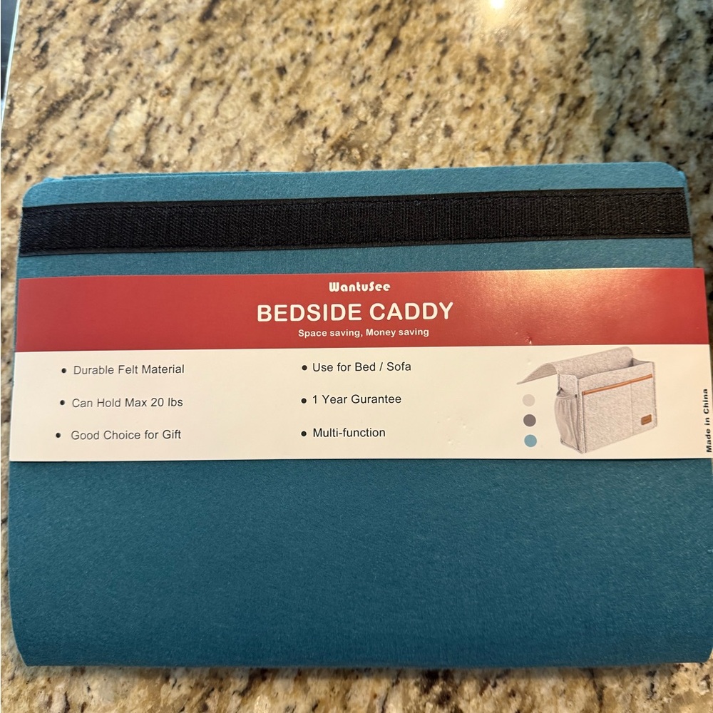 Wantusee Bedside Caddy in Teal Blue